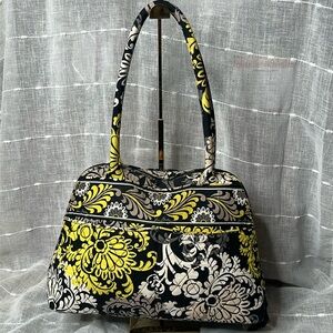 Vera Bradley Baroque Pattern Bowler Bag Large Satchel Zip Around Open Pre Loved